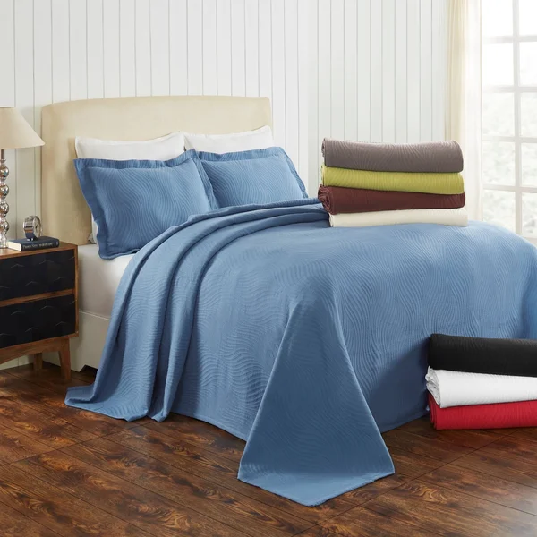 Miranda Haus Laurence Cotton Jacquard Matelasse Bedspread Set - Chocolate - King