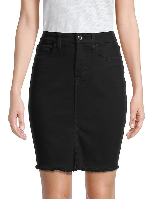 Jen7 by 7 for All Mankind Frayed Hem Pencil Skirt - Black - Size 18