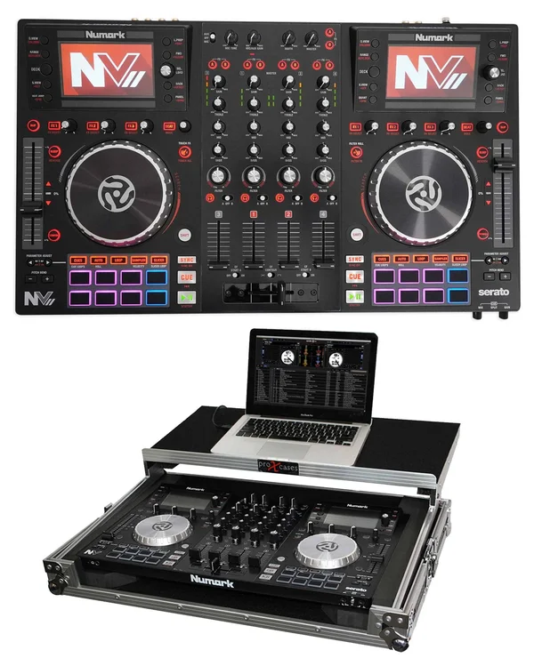 Numark NVII Intelligent Dual-Display Serato DJ Controller 4-Channel - USB + Case