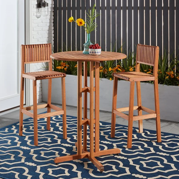 Amazonia Ibiza Round Outdoor Bar Table - Brown