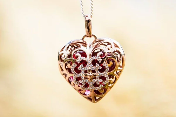 18K Rose Gold Plated Sterling Silver Heart Pendant with Glass Cabochon - Clear Cremation Jewelry - Memorial