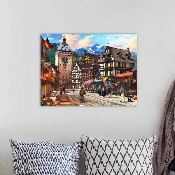 German Market Town, Canvas Wall Art, 24x18, Great Big Canvas