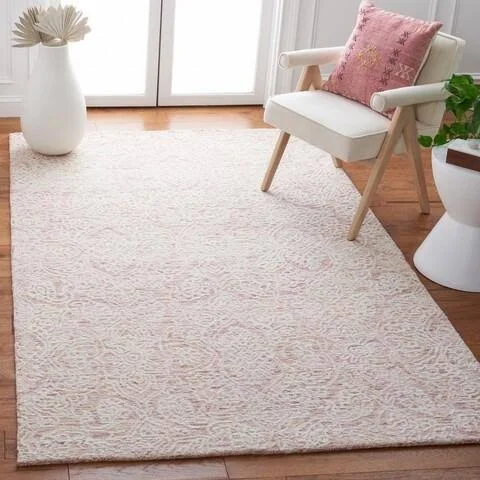 Metro Collection MET998U Rug Pink, Ivory, Round 6& x 6&