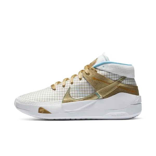 Nike Kd13 Grade School Boys& Basketball Shoes, White/Gold, Size: 4