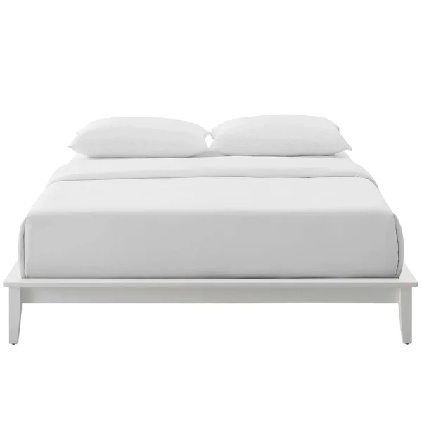 Modway Lodge King Wood Platform Bed Frame - White