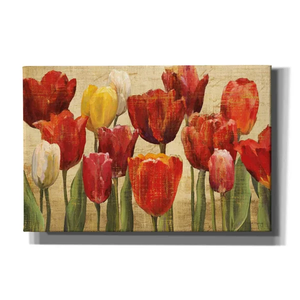 Epic Graffiti &Tulip Fantasy on Cream& by Marilyn Hageman - Canvas Wall Art, 40x22x26x22