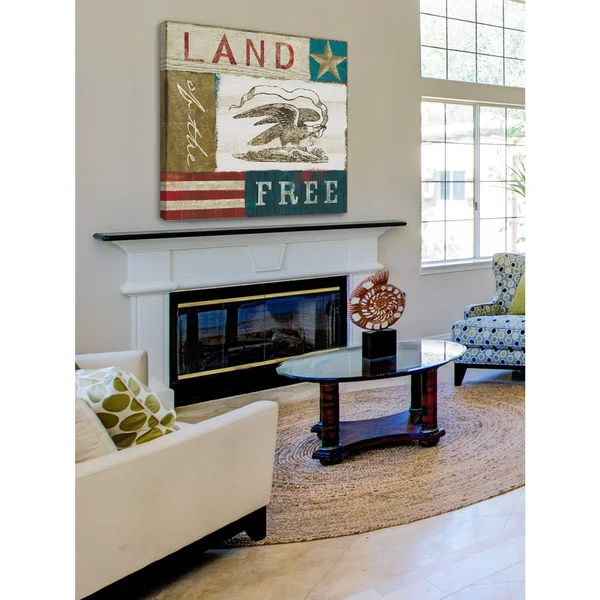 Marmont Hill Eagle I Block Print Painting Print on Canvas