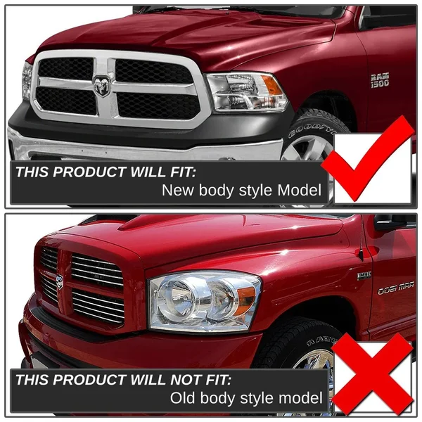 DNA Motoring for 09-18 Dodge Ram Truck 1500/2500/3500 Pair of Headlight Chrome Housing Amber Corner HeadAmp - 4th Gen 10 11 12