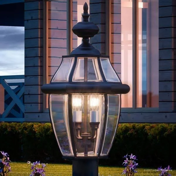 Urban Ambiance Luxury Colonial Outdoor Post Light - Large Size: 23 inchh x 12.5 inchw, with Tudor Style Elements, Versatile Desig