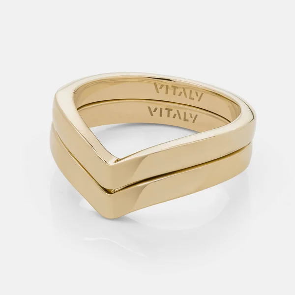 Vitaly Stainless Steel Cell Rings Gold - 7