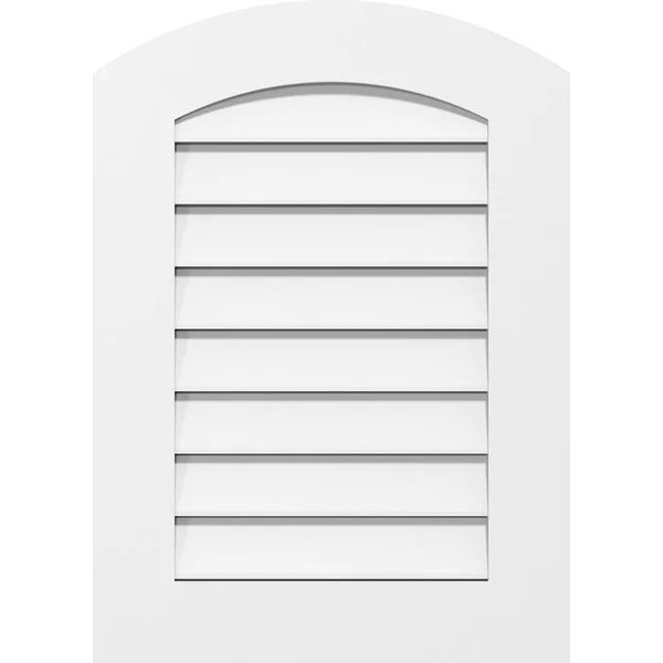 Ekena Millwork GVPAR16X2401SF 16x22W x 24x22H Arch Top Surface Mount PVC Gable Vent: Functional, w/ 3-1/2x22W x 1x22P Standard F