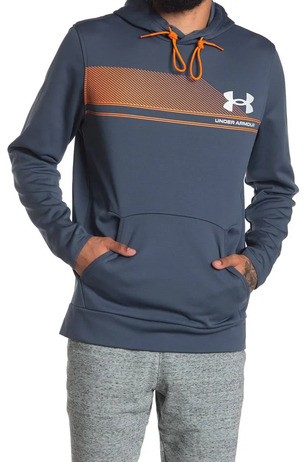 Under Armour Men's Armour Fleece Graphic Hoodie - Blue, LG