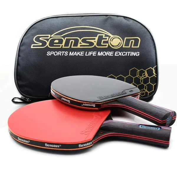 Senston Professional Ping Pong Paddle Set with 2 High Performance Table Tennis Racket, Premium Carrying Case, Indoor or Outdoor