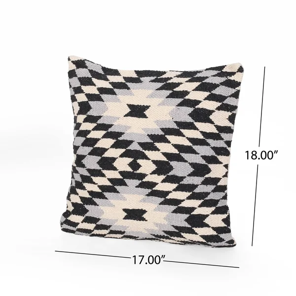 Barber Boho Cotton Pillow Cover (Set of 2) by Christopher Knight Home - Black+White