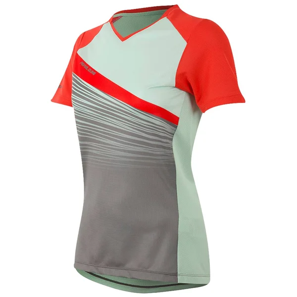 Pearl Izumi Women's Launch Jersey Poppy Red, Mist Green Fracture Xs