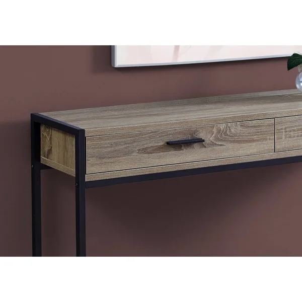 Dark Taupe Black Hall Console 48nch Accent Table - Wood