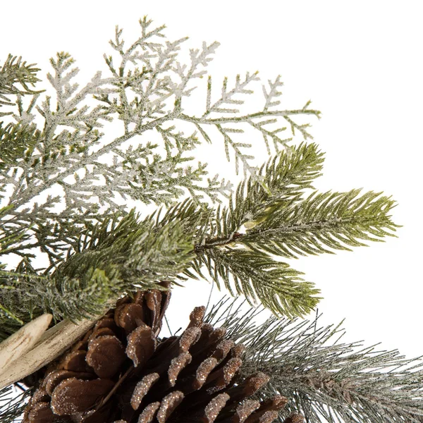 Glitzhome 24x22D Flocked Pinecone Antler Wreath