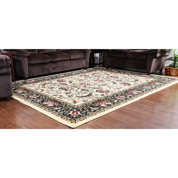 Linon Persian Treasures Isphahan Cream 9& x 12& Rug
