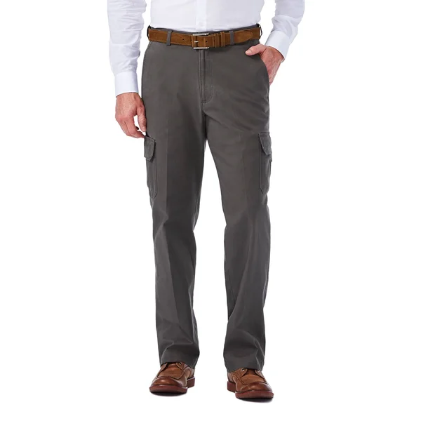 Haggar Men's Stretch Comfort Cargo Expandable-Waist Classic-Fit Pant