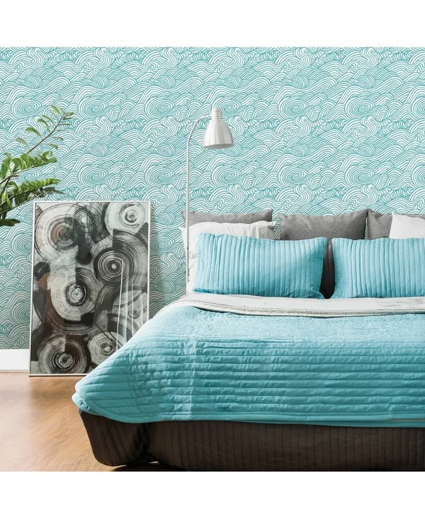 A-street Prints Mare Wave Wallpaper Teal