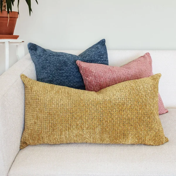Rodeo Home Katana Textured Chenille Decorative Pillow with Insert - 22x22 x 24x22 - Denim