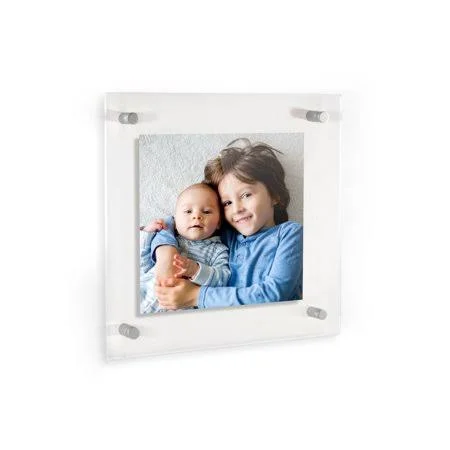 ArtToFrames Floating Acrylic Frame for Photos Up to 20x20 Inches (Full Frame Is 24x24) with Satin Acrylic Standoff Hardware, Siz