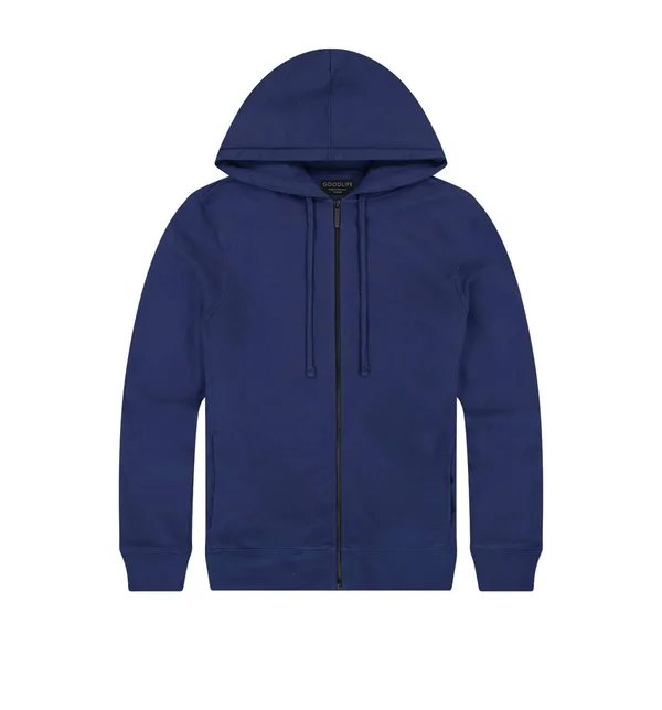 Men's Goodlife Cotton Terry Men's Zip Hoodie - Size Medium - Blue