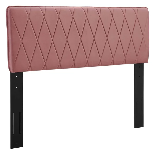 Leila Performance Velvet Twin Headboard Dusty Rose Modway