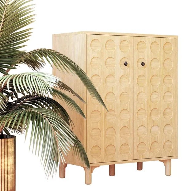 Dorel Living Jovany Light Ash Wood Kitchen Storage Bar Cabinet