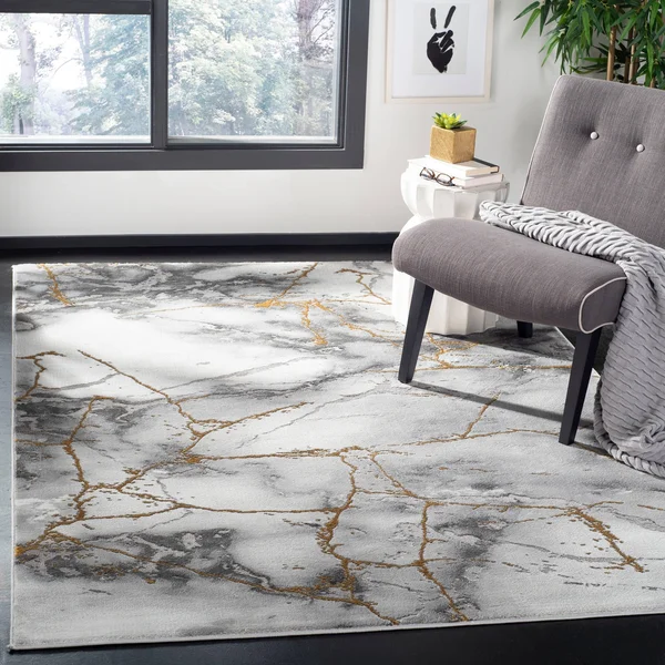 Safavieh Craft Rug Collection CFT877G - Grey - Silver - 8& x 8& Square