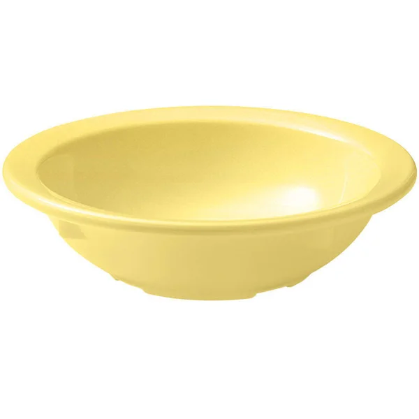 Supermel 10 oz 5.75 x 1.5 Rimmed Bowl Yellow Melamine, 12 Packs