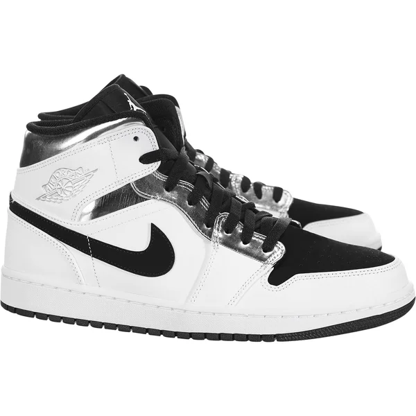 Air Jordan 1 Mid Men's Shoes, White/Black, 10.5