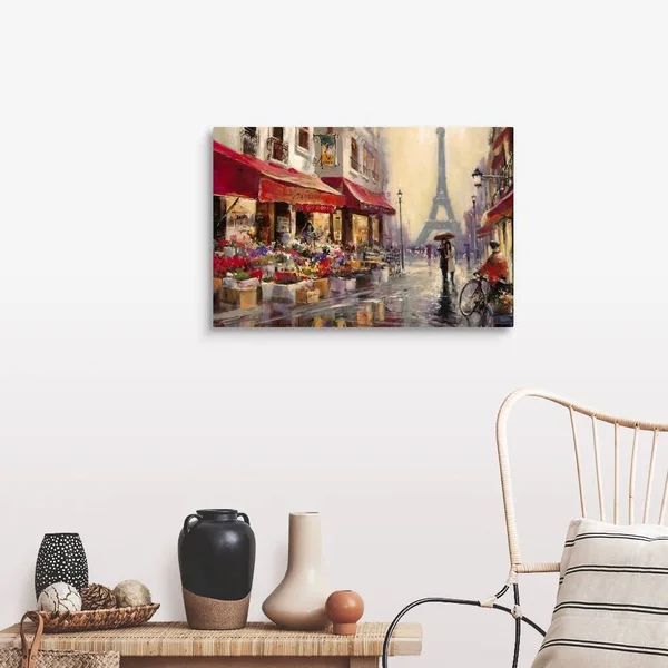 April in Paris - Large Solid-Faced Canvas Wall Art Print, Great Big Canvas