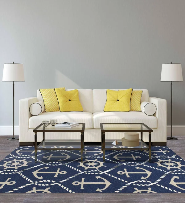 3&3x22 x 5&3x22 UV-Treated Polypropylene Navy Area Rug