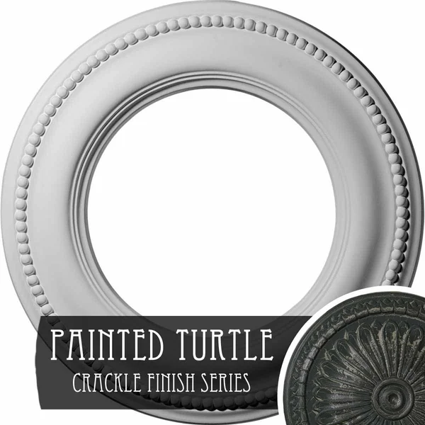 13x22OD x 7 1/2x22ID x 3/4x22P Bradford Classic Ceiling Medallion (Fits Canopies Up to 8 5/8x22) - Hand-Painted Painted Turtle Cr
