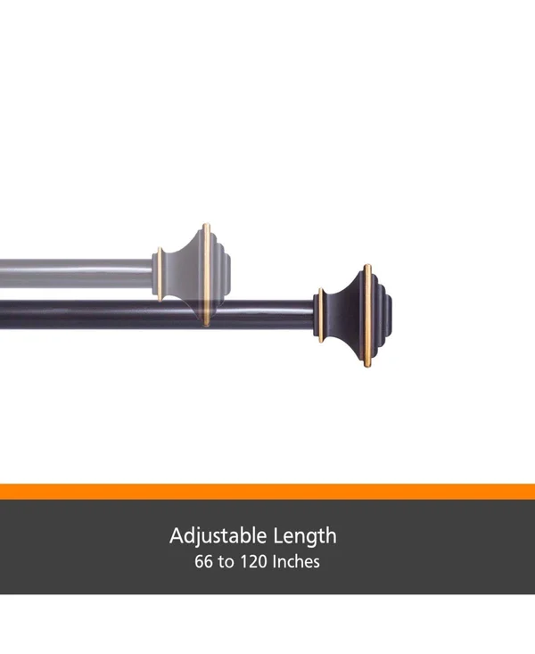Kenney Fast Fit Easy Install Mission Curtain Rod, Brown