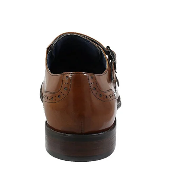 Stacy Adams Men's Shoes Mabry Moc Toe Double Monk Strap Tan 25239-240 - 7.5