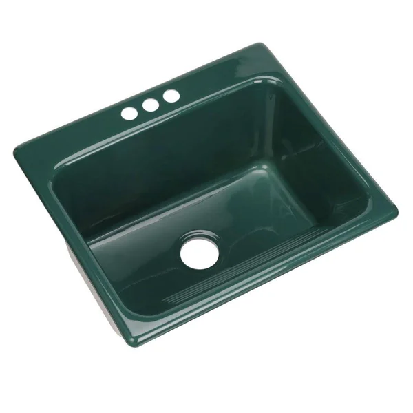Thermocast Kensington Drop-in Acrylic 25 in. 3-Hole Single Bowl Utility Sink in Rain Forest 21340