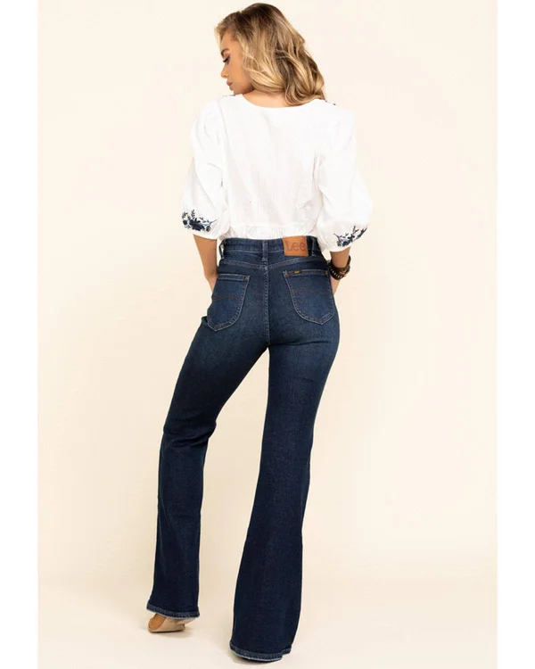 Lee Women's Medium High Rise Vintage Modern Flare Jeans