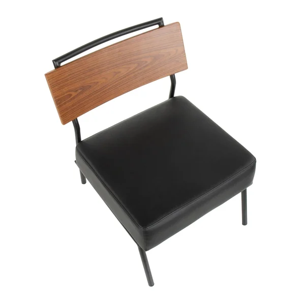Copper Grove Ahrensburg Faux Leather and Walnut Wood Accent Chair - N/A - Black