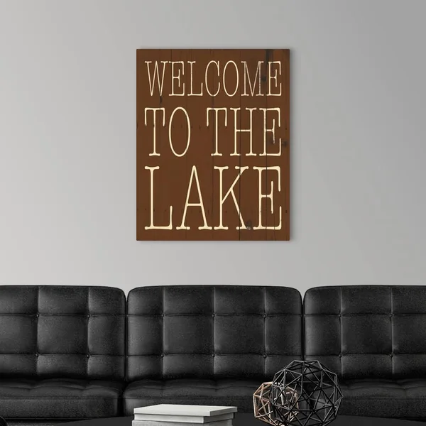 Welcome to The Lake, Large Solid-Faced Canvas Wall Art Print, Great Big Canvas