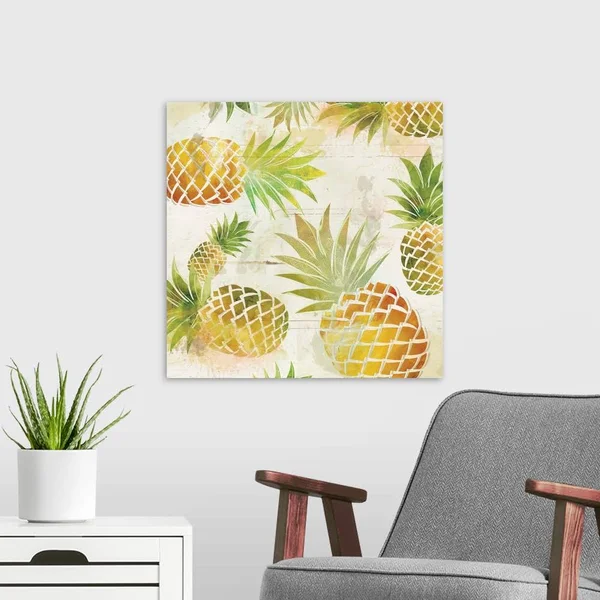 Pineapple Dance II - Large Solid-Faced Canvas Wall Art Print, Great Big Canvas