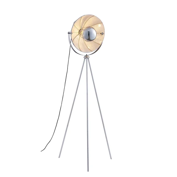 Archiology Industrial Metal Tripod Floor Lamp Spotlight Reading Lamp - Chrome