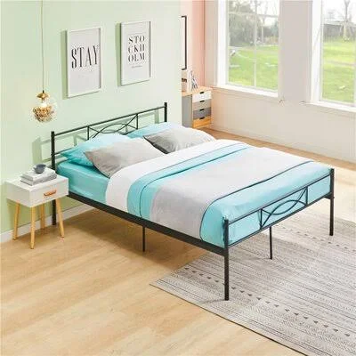 Aariana Steel Platform Bed Winston Porter Size: Queen - Color: Black