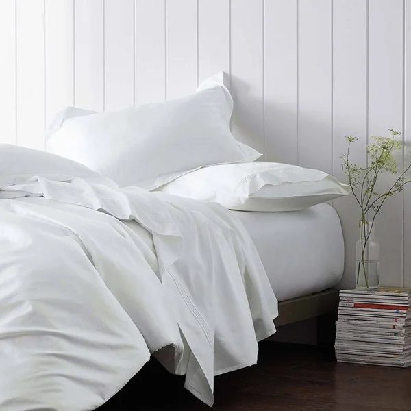 The Company Store Legends Hotel Cream Solid Oversized King Egyptian Cotton Sateen Duvet COVER, Ivory