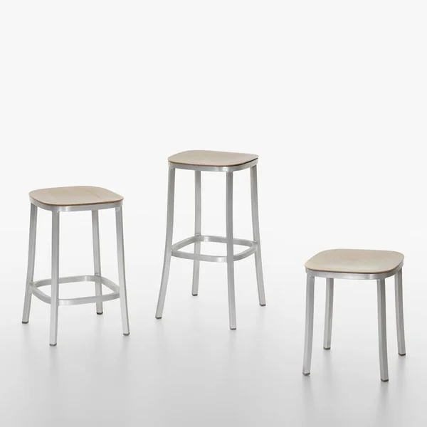 1 inch Counter Stool, Wood Seat by Emeco - Color: Brown (1 inch 24 Dark PC Walnut)