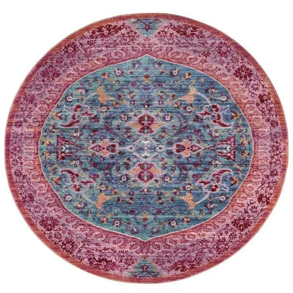 Safavieh SUT401B Sutton Turquoise, Fuchsia Area Rug - 4& x 6&
