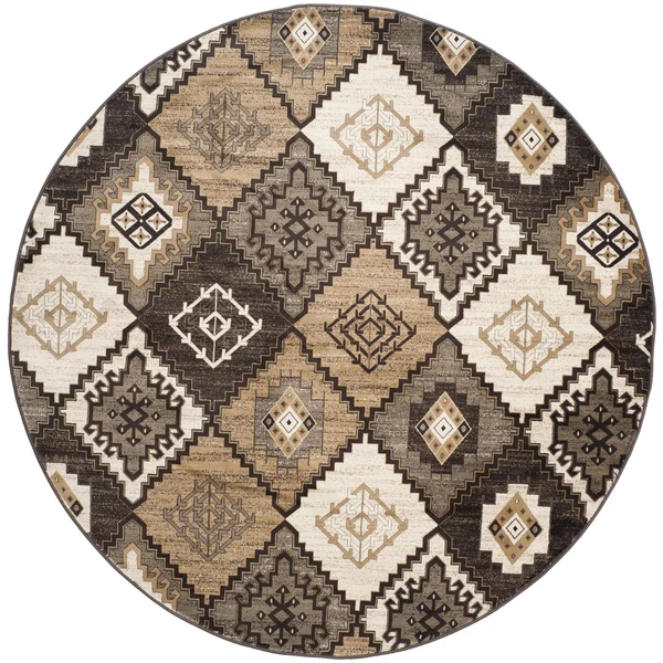 Vintage Rug Black Ivory 6&7x22x6&7x22 Round Safavieh