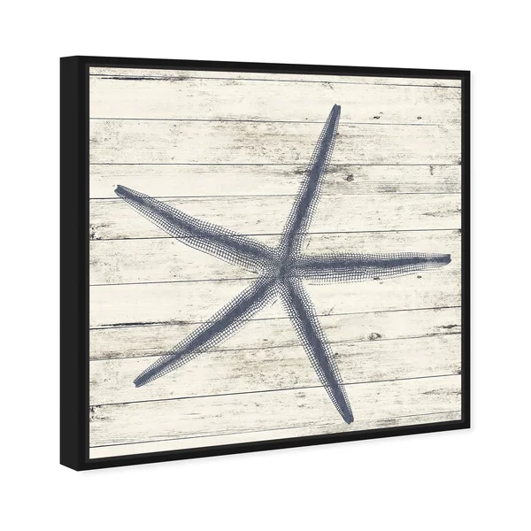 Oliver Gal 'Starfish Blue' Nautical and Coastal Wall Art Framed Canvas Print Marine Life - Blue - White - 16 x 16 - Gold