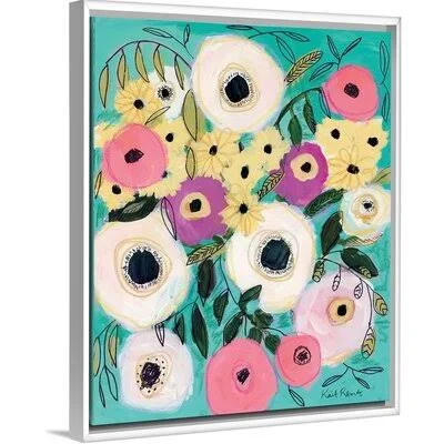 Wedding Bouquet by Kait Roberts - Painting Print on Canvas Red Barrel Studio Format: White Framed - Size: 16x22 H x 13x22 W x 1.7